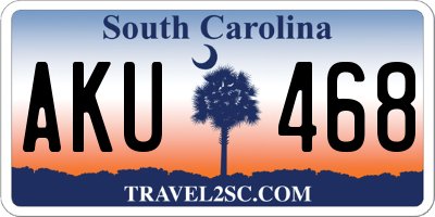 SC license plate AKU468
