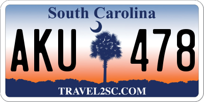 SC license plate AKU478
