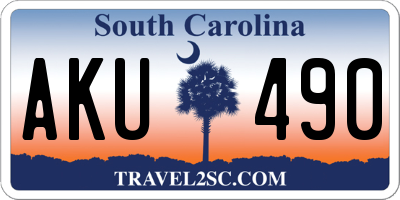 SC license plate AKU490