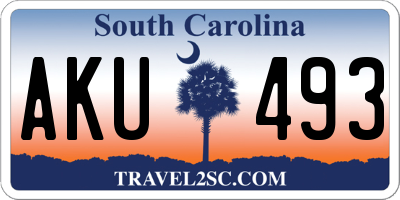SC license plate AKU493