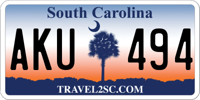 SC license plate AKU494