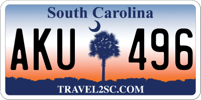 SC license plate AKU496
