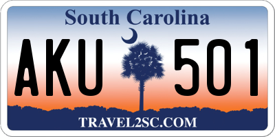 SC license plate AKU501