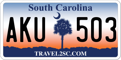 SC license plate AKU503