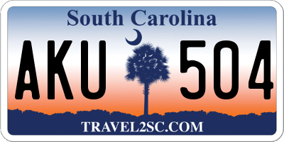 SC license plate AKU504