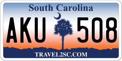 SC license plate AKU508