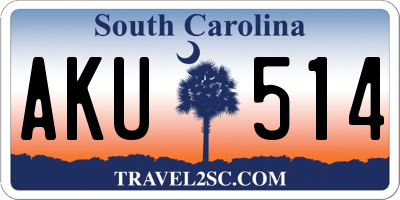 SC license plate AKU514