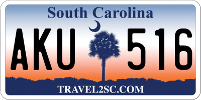 SC license plate AKU516