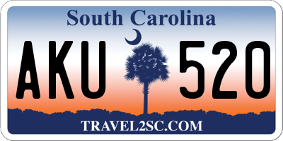 SC license plate AKU520