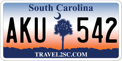 SC license plate AKU542