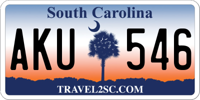 SC license plate AKU546
