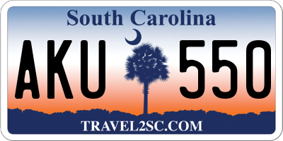 SC license plate AKU550