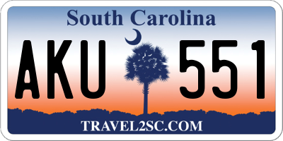 SC license plate AKU551