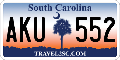 SC license plate AKU552