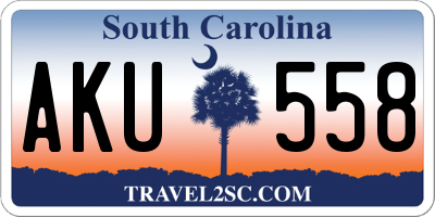 SC license plate AKU558