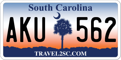 SC license plate AKU562