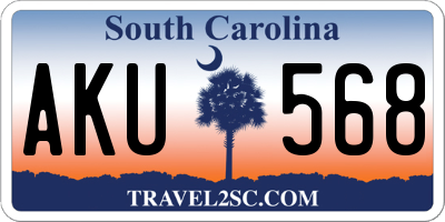 SC license plate AKU568