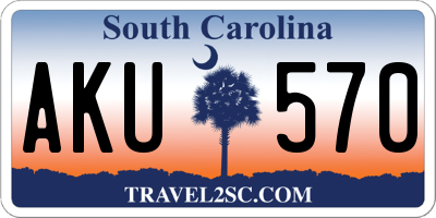 SC license plate AKU570