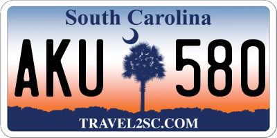 SC license plate AKU580