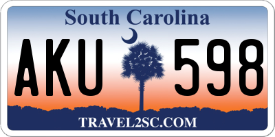 SC license plate AKU598