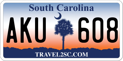 SC license plate AKU608
