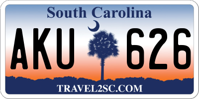 SC license plate AKU626