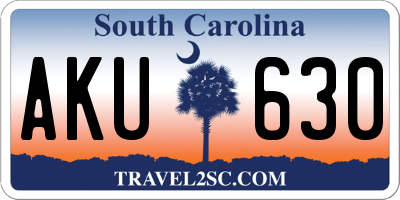 SC license plate AKU630