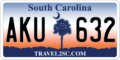 SC license plate AKU632