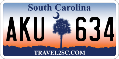 SC license plate AKU634