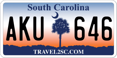 SC license plate AKU646