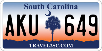 SC license plate AKU649