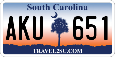 SC license plate AKU651