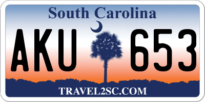 SC license plate AKU653