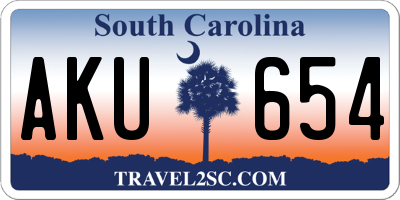 SC license plate AKU654