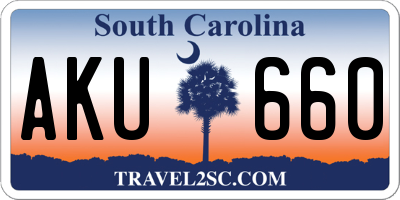 SC license plate AKU660