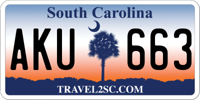 SC license plate AKU663