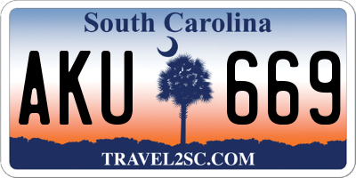 SC license plate AKU669