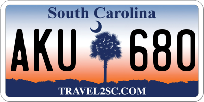 SC license plate AKU680