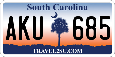 SC license plate AKU685