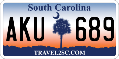 SC license plate AKU689