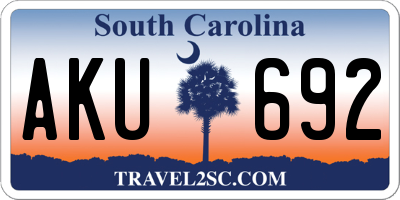 SC license plate AKU692