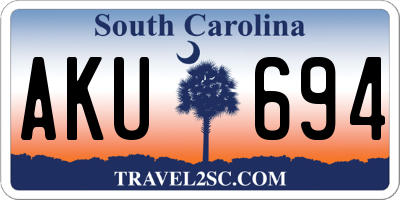 SC license plate AKU694