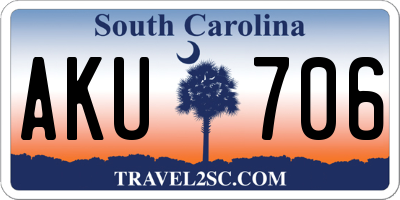 SC license plate AKU706