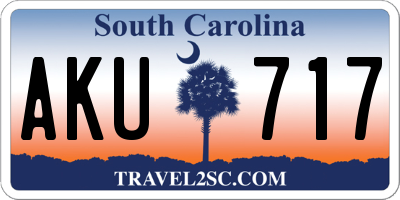 SC license plate AKU717