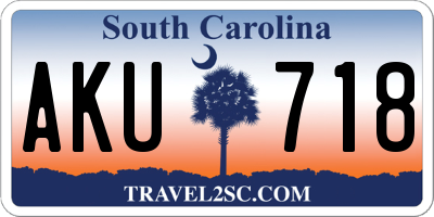 SC license plate AKU718