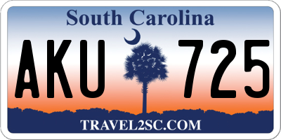 SC license plate AKU725