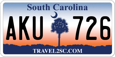 SC license plate AKU726