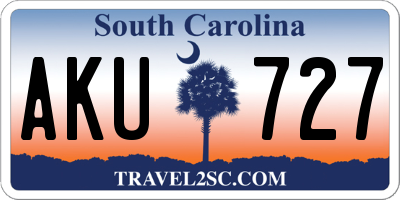 SC license plate AKU727