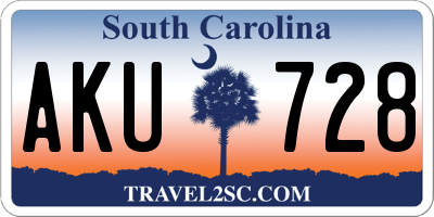 SC license plate AKU728