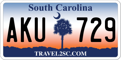 SC license plate AKU729